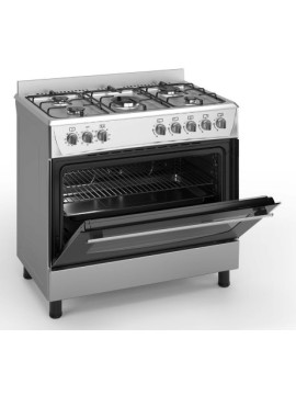 Breed gasfornuis huren : Wiggo WO-906B (XX) 90cm RVS