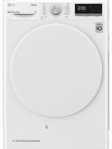 Huren: LG 8 KG Warmtepompdroger RH80V5AV0N