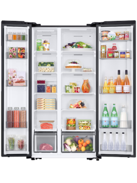 Samsung RS57DG400EB4EF zwarte Amerikaanse koelkast met 583 liter inhoud, No Frost, SpaceMax™ en SmartThings.