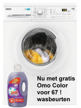 Huren: Zanussi ZW8141NW wasmachine met Omo Color